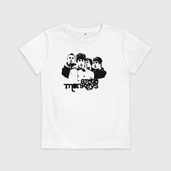 Футболка хлопковая детская Arctic Monkeys band, цвет: белый