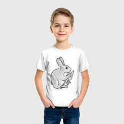 Футболка хлопковая детская Зайчик и морковка, цвет: белый — фото 2