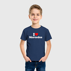 Футболка хлопковая детская I love Mercedes, цвет: тёмно-синий — фото 2