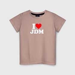 Футболка хлопковая детская I love JDM, цвет: пыльно-розовый