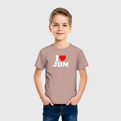 Футболка хлопковая детская I love JDM, цвет: пыльно-розовый — фото 2