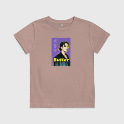 Футболка хлопковая детская Butter JK, цвет: пыльно-розовый