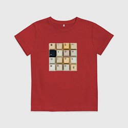 Футболка хлопковая детская Wish you - клавиши клавиатуры, цвет: красный