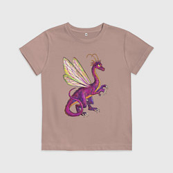 Футболка хлопковая детская HOMM3 Faerie Dragon, цвет: пыльно-розовый