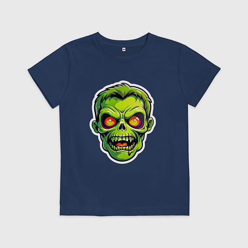Детская футболка Голова зомби / Тёмно-синий – фото 1
