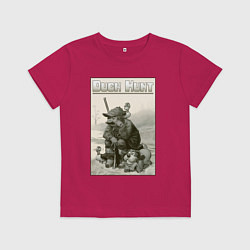 Футболка хлопковая детская Duck hunt - hunter, цвет: маджента