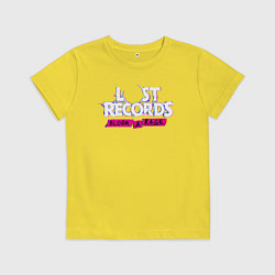 Футболка хлопковая детская Lost records bloom and rage logo, цвет: желтый