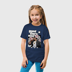 Футболка хлопковая детская Темнокожий бандит из GTA 6, цвет: тёмно-синий — фото 2