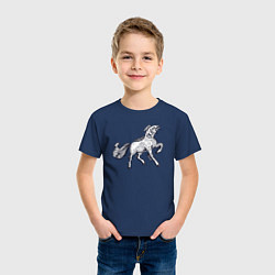Футболка хлопковая детская Рыбоконь, цвет: тёмно-синий — фото 2