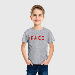 Футболка хлопковая детская BTS Face, цвет: меланж — фото 2