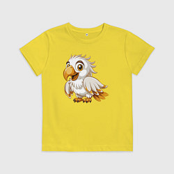 Футболка хлопковая детская Белый попугай, цвет: желтый