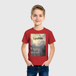 Футболка хлопковая детская Lyudmila горная долина, цвет: красный — фото 2
