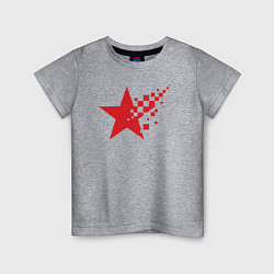 Футболка хлопковая детская USSR pixel star, цвет: меланж