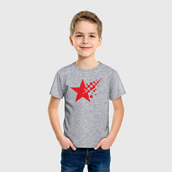 Футболка хлопковая детская USSR pixel star, цвет: меланж — фото 2