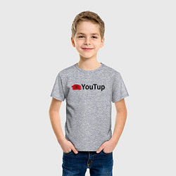 Футболка хлопковая детская Youtup youtube, цвет: меланж — фото 2