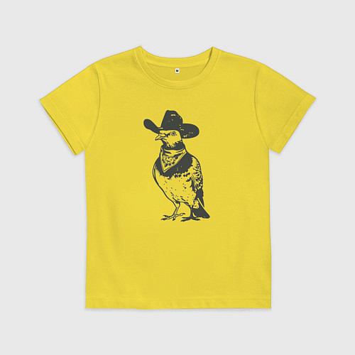Детская футболка Голубь ковбой / Желтый – фото 1
