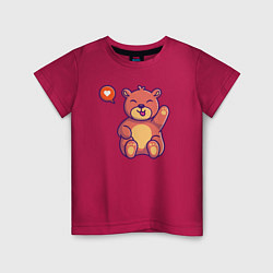 Футболка хлопковая детская Lovely bear, цвет: маджента