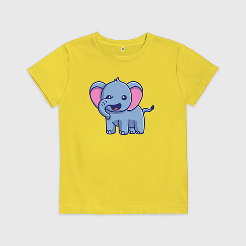 Детская футболка Радостный слон / Желтый – фото 1