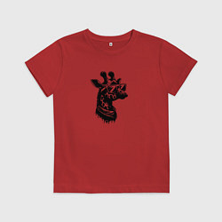 Футболка хлопковая детская Хипстер жираф в очках, цвет: красный