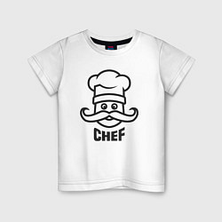 Футболка хлопковая детская Chef, цвет: белый