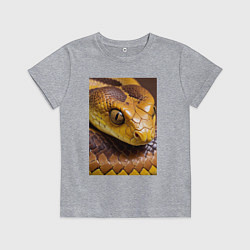 Футболка хлопковая детская Песчаная змея, цвет: меланж