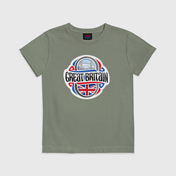 Футболка хлопковая детская Great Britain, цвет: авокадо