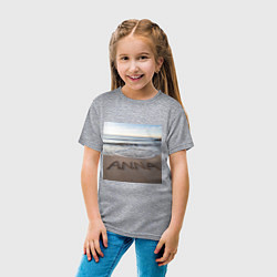 Футболка хлопковая детская Имя Анна на песке, цвет: меланж — фото 2