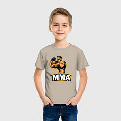 Футболка хлопковая детская Fighter MMA, цвет: миндальный — фото 2