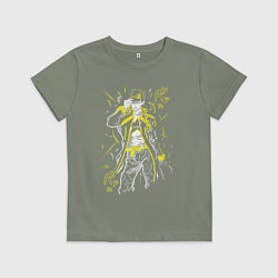 Футболка хлопковая детская ДжоДжо 90-е, цвет: авокадо