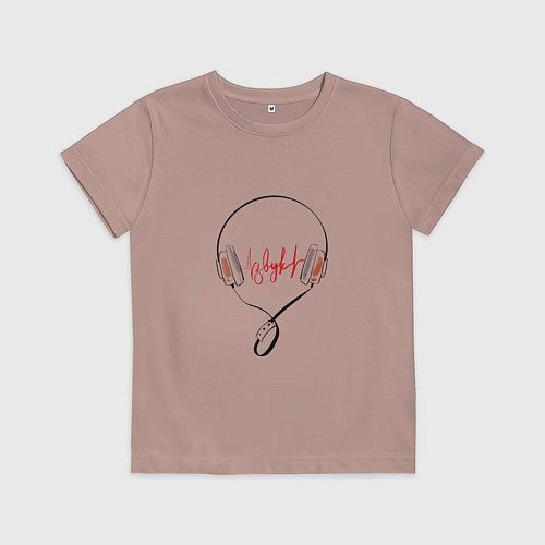 Детская футболка Звук / Пыльно-розовый – фото 1