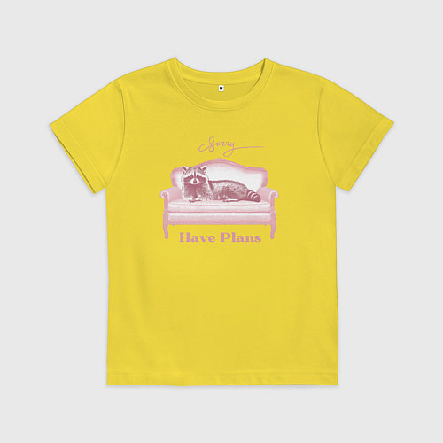 Детская футболка Сорри были планы енот / Желтый – фото 1