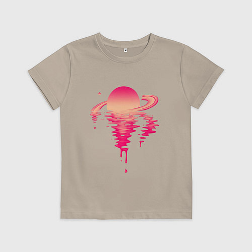 Детская футболка Вечер на Сатурне / Миндальный – фото 1