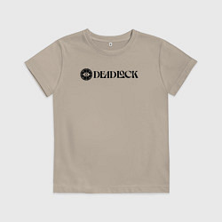 Футболка хлопковая детская Deadlock white logo, цвет: миндальный