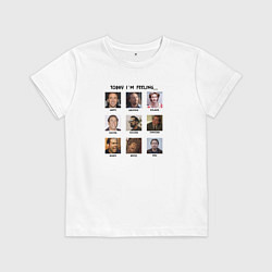 Футболка хлопковая детская Какое настроение сегодня, цвет: белый