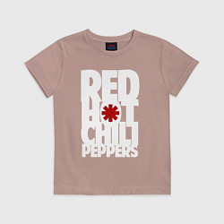 Футболка хлопковая детская RHCP - title and logo, цвет: пыльно-розовый