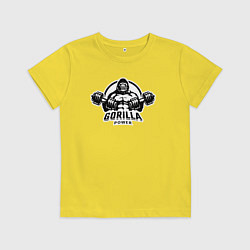 Футболка хлопковая детская Gorilla power gym, цвет: желтый