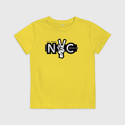 Футболка хлопковая детская New York peace, цвет: желтый