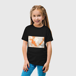 Футболка хлопковая детская Оранжевая краска на белом, цвет: черный — фото 2