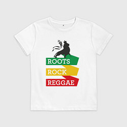 Футболка хлопковая детская Корни регги, цвет: белый