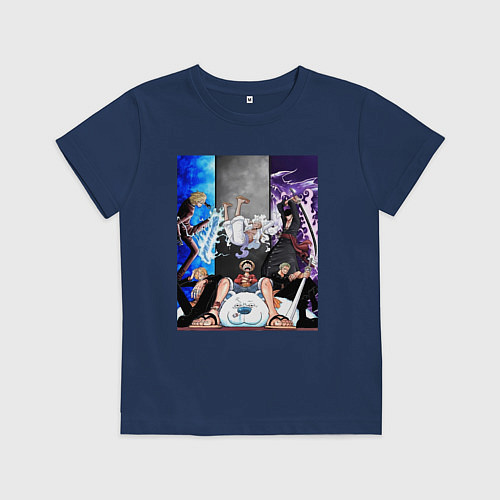 Детская футболка Ван Пис Луффи Монки / Тёмно-синий – фото 1
