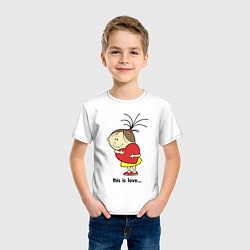 Футболка хлопковая детская This is love, цвет: белый — фото 2