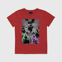 Футболка хлопковая детская Ван-Пис Зоро Ророноа пират, цвет: красный