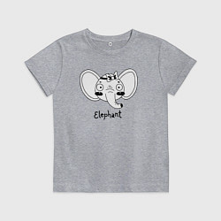 Футболка хлопковая детская Слоник милаш, цвет: меланж