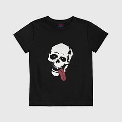 Футболка хлопковая детская Jesse pinkman skeleton tong skull, цвет: черный