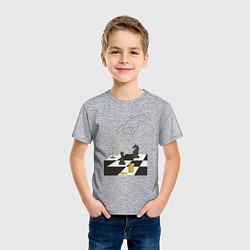 Футболка хлопковая детская Шахматная доска с фигурами, цвет: меланж — фото 2