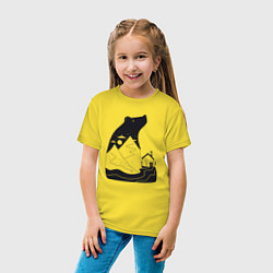Футболка хлопковая детская Горы и медведь, цвет: желтый — фото 2