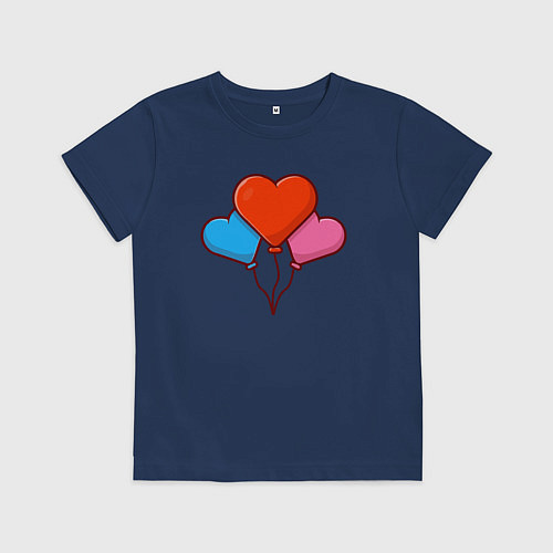 Детская футболка Шарики любви / Тёмно-синий – фото 1