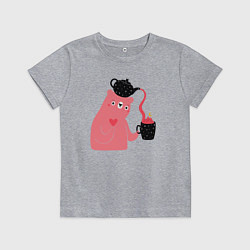 Футболка хлопковая детская Мишкин чай, цвет: меланж