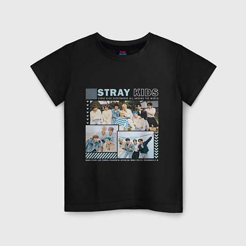 Детская футболка Stray kids ot8 / Черный – фото 1