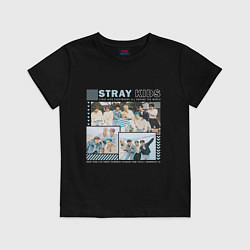 Футболка хлопковая детская Stray kids ot8, цвет: черный